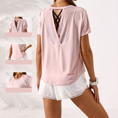 Summer New   Hollow Mesh Back Yoga Wear