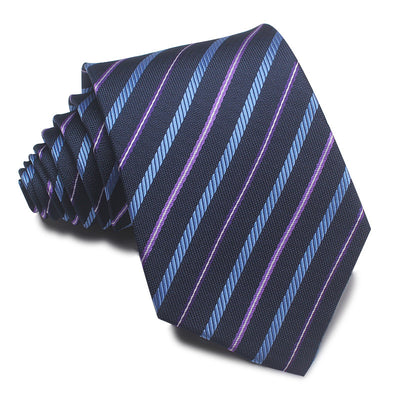 8CM Polyester Jacquard Striped Tie Men's Business Formal Red Black Blue