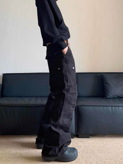 Retro Multi-pocket Cargo Pants Men's Straight Casual Paratrooper Pants