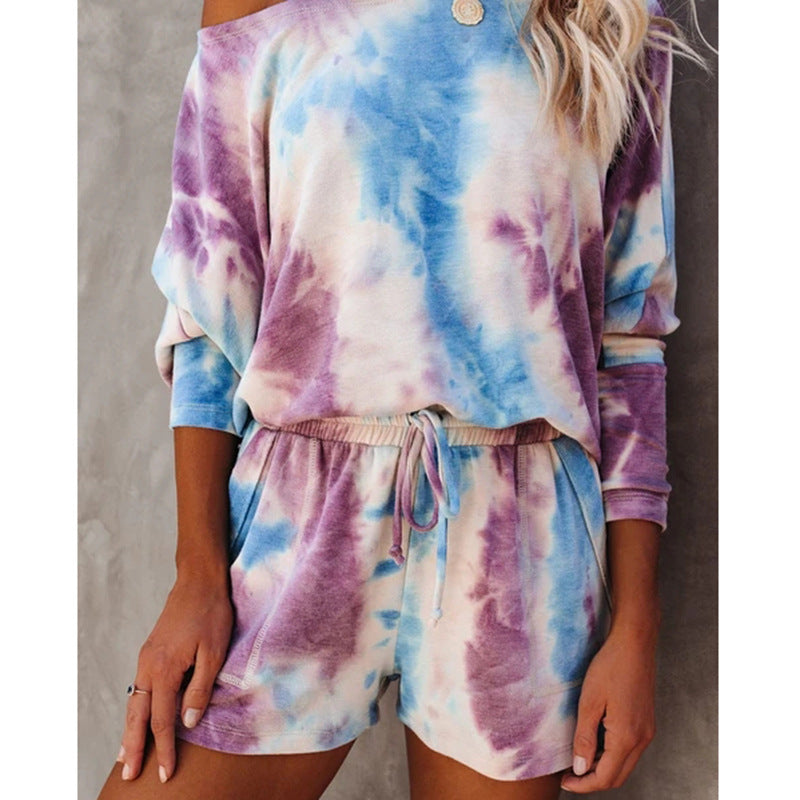 Summer Loose Print Home Wear Casual Suit